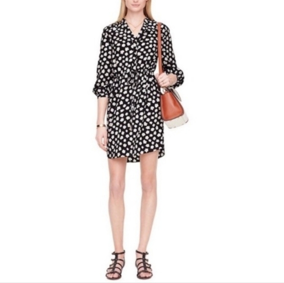 KATE SPADE Mini Faye 100% Silk Floral Print Shirt Dress Women's Size XXS - Picture 3 of 15